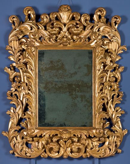 Immagine di STRAORDINARIA E MONUMENTALE SPECCHIERA A "CARTOCCIO"